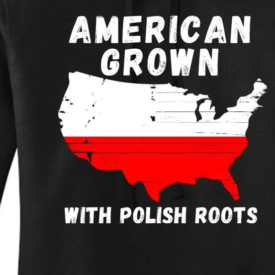 American Grown With Polish Roots, Polish Pride Poland USA Women's Pullover Hoodie