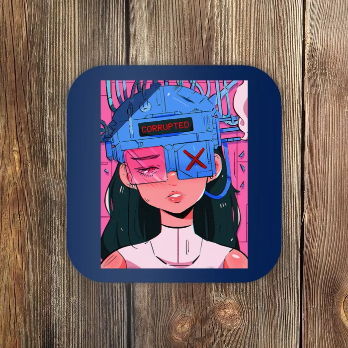 Anime Girl Waifu Vaporwave Aesthetic Japanese Otaku Coaster