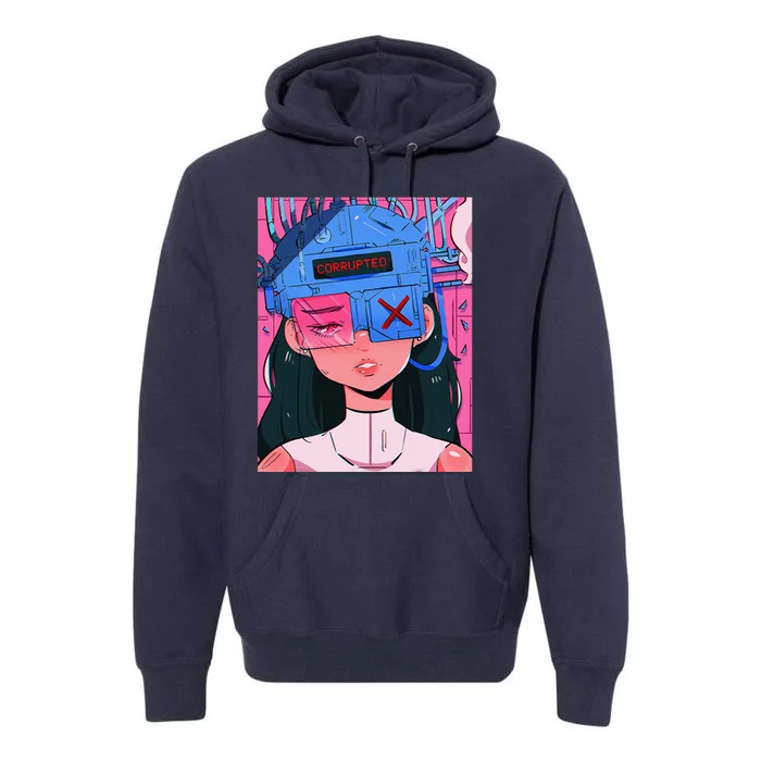 Anime Girl Waifu Vaporwave Aesthetic Japanese Otaku Premium Hoodie