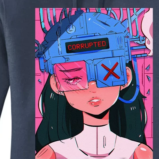 Anime Girl Waifu Vaporwave Aesthetic Japanese Otaku Women's Pullover Hoodie