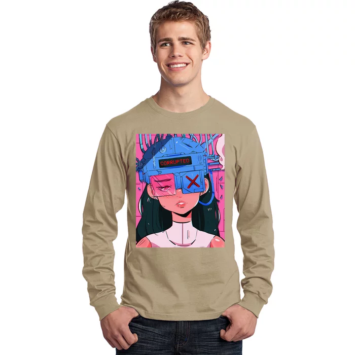 Anime Girl Waifu Vaporwave Aesthetic Japanese Otaku Long Sleeve Shirt