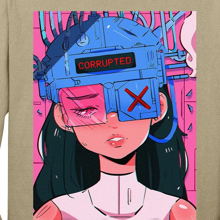 Anime Girl Waifu Vaporwave Aesthetic Japanese Otaku Long Sleeve Shirt