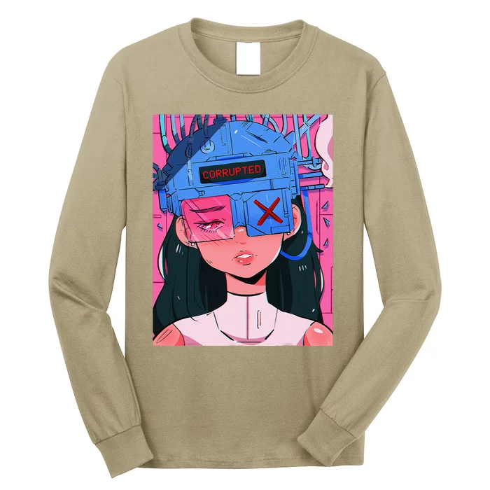 Anime Girl Waifu Vaporwave Aesthetic Japanese Otaku Long Sleeve Shirt