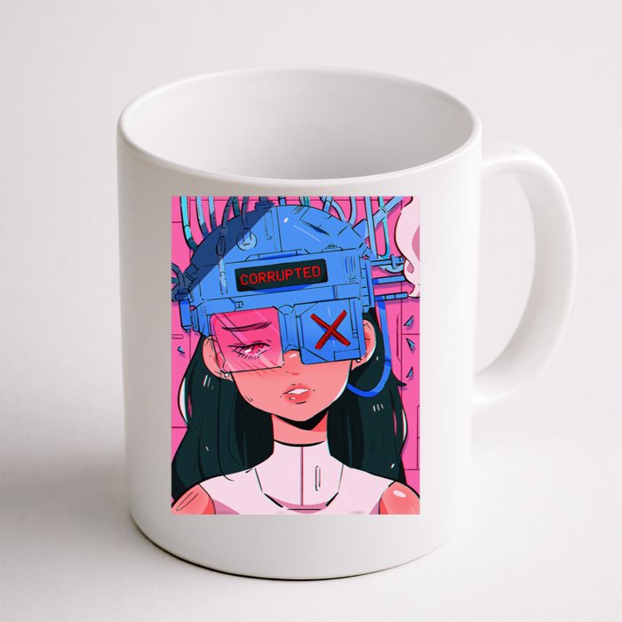 Anime Girl Waifu Vaporwave Aesthetic Japanese Otaku Front & Back Coffee Mug