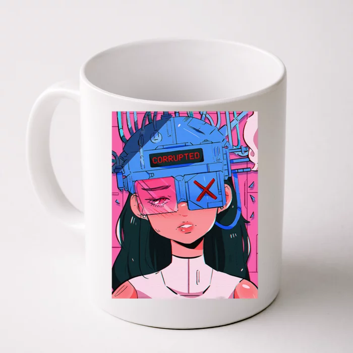 Anime Girl Waifu Vaporwave Aesthetic Japanese Otaku Front & Back Coffee Mug