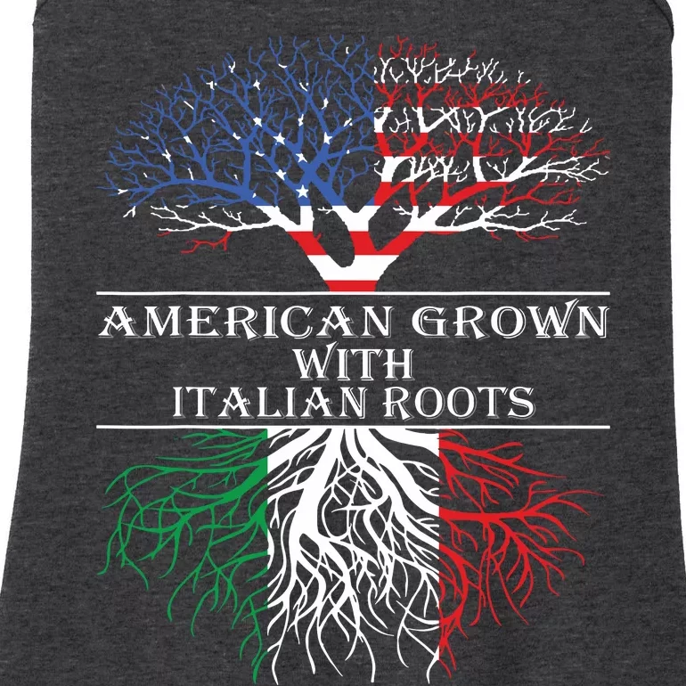 American Grown With Italian Roots Ladies Essential Tank