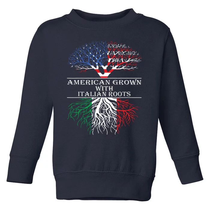 American Grown With Italian Roots Toddler Sweatshirt