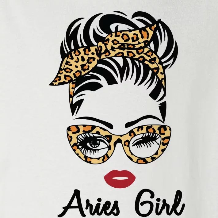 Aries Girl Woman Face Leopard Bandana Wink Eye Toddler Long Sleeve Shirt