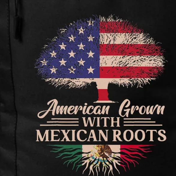 American Grown With Mexican Roots Half American Flag Mexican Daily Commute Backpack