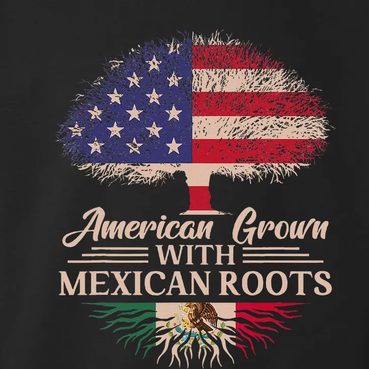 American Grown With Mexican Roots Half American Flag Mexican Toddler Hoodie