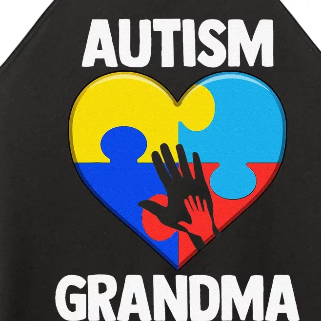 Autism Grandmas Women Grandma Autism Gift Women’s Perfect Tri Rocker Tank