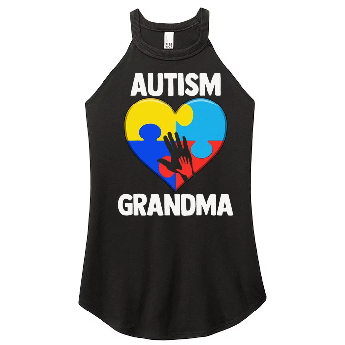 Autism Grandmas Women Grandma Autism Gift Women’s Perfect Tri Rocker Tank