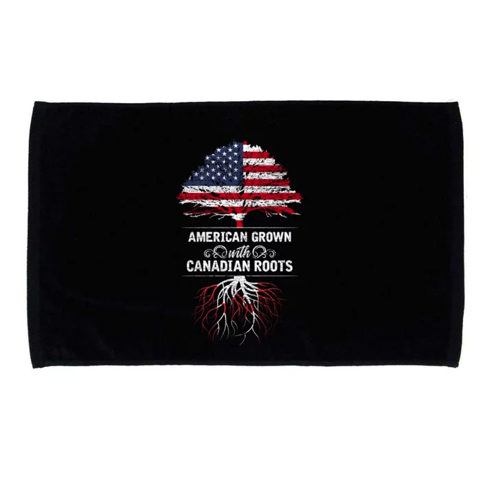 American Grown With Canadian Roots Canada Gift Microfiber Hand Towel