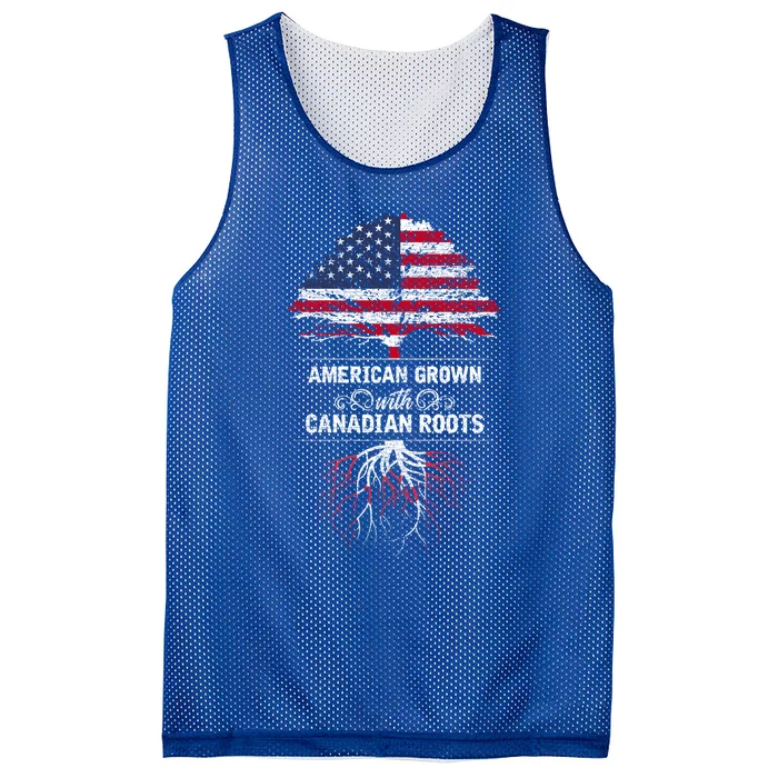 American Grown With Canadian Roots Canada Gift Mesh Reversible Basketball Jersey Tank