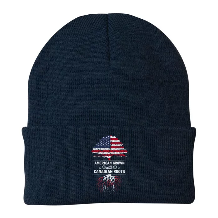 American Grown With Canadian Roots Canada Gift Knit Cap Winter Beanie