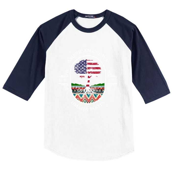 American Grown With Omaha Tribe Roots Native Indian Pride Tr Cute Gift Baseball Sleeve Shirt