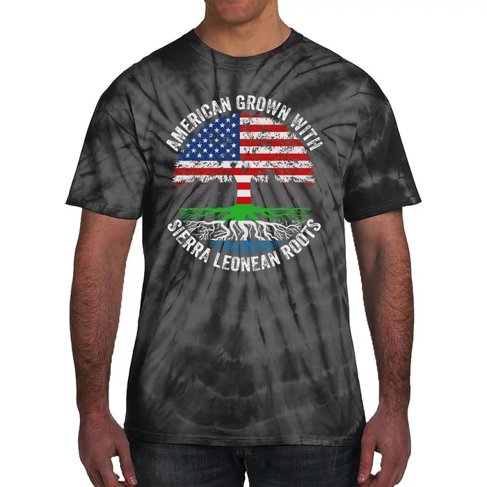 American Grown With Sierra Leonean Roots Sierra Leone Flag Tie-Dye T-Shirt