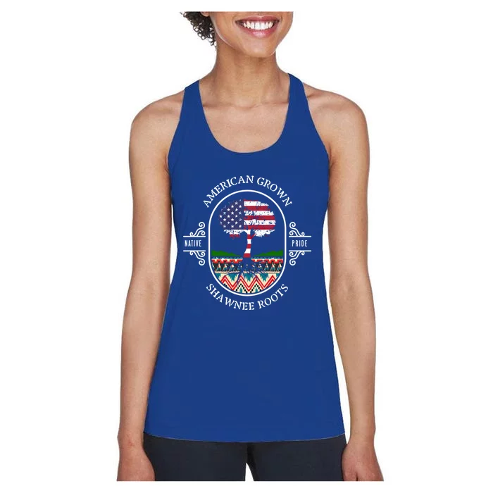 American Grown With Shawnee Tribe Roots Native Indian Pride Cool Gift Women's Racerback Tank