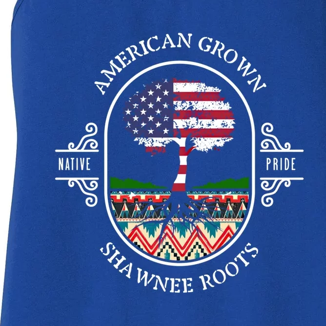 American Grown With Shawnee Tribe Roots Native Indian Pride Cool Gift Women's Racerback Tank