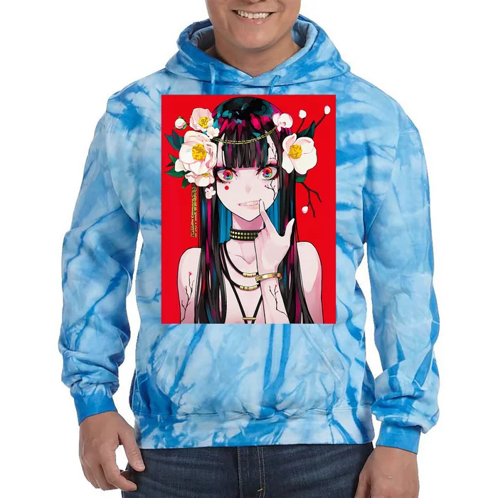 Anime Girl Waifu Japanese Aesthetic Kawaii Otaku Weeb Tie Dye Hoodie