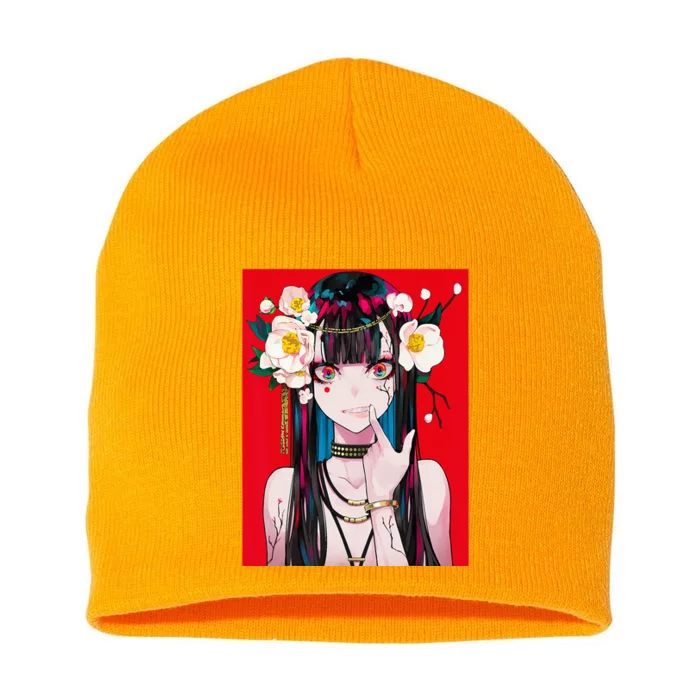 Anime Girl Waifu Japanese Aesthetic Kawaii Otaku Weeb Short Acrylic Beanie