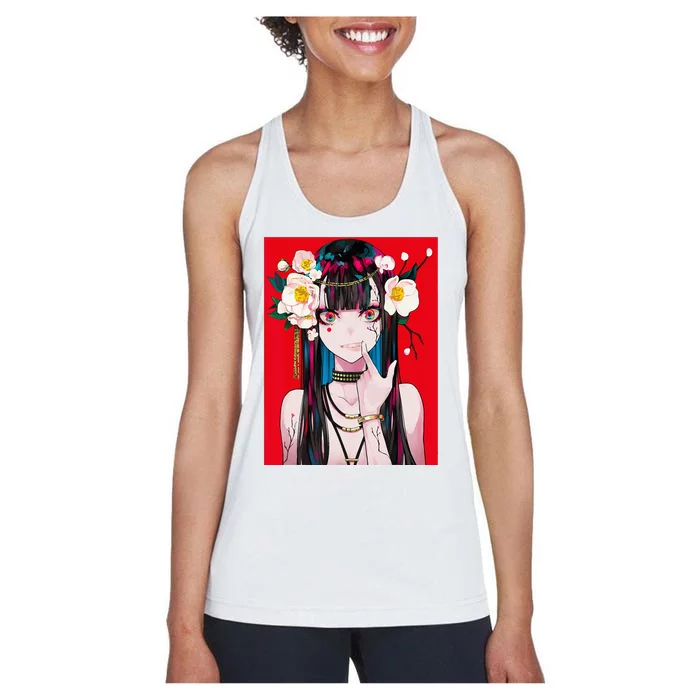 Anime Girl Waifu Japanese Aesthetic Kawaii Otaku Weeb Women's Racerback Tank