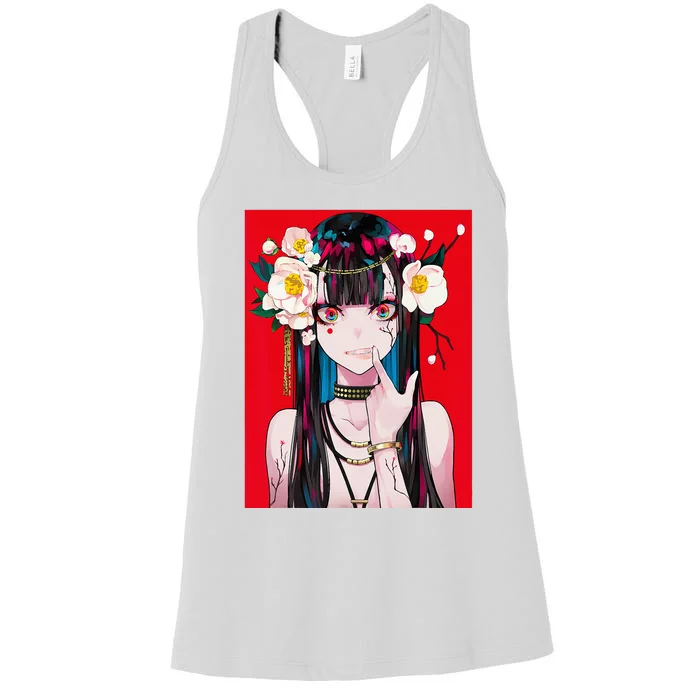 Anime Girl Waifu Japanese Aesthetic Kawaii Otaku Weeb Women's Racerback Tank