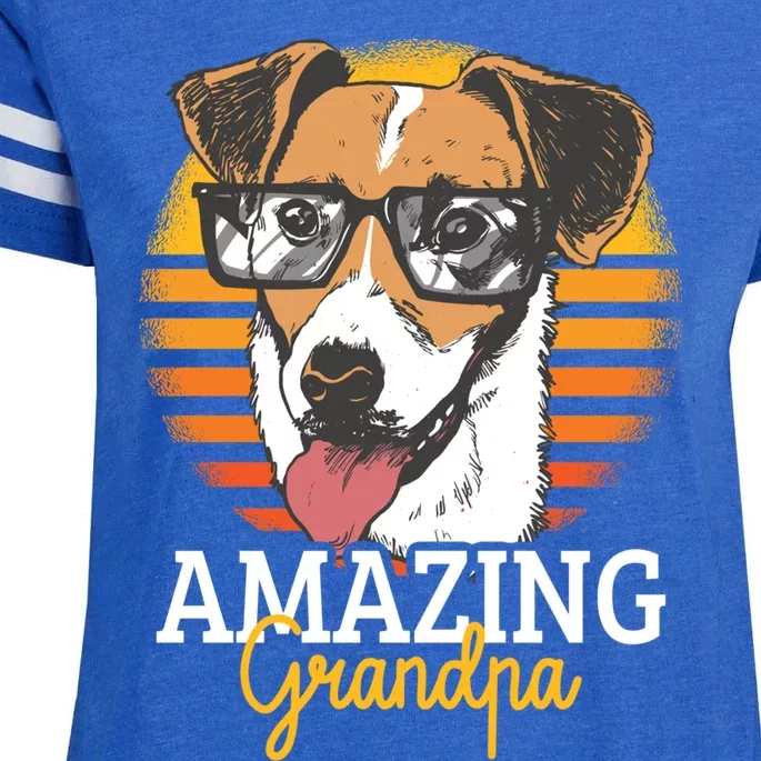 Amazing Grandpa With A Dog Gift Enza Ladies Jersey Football T-Shirt