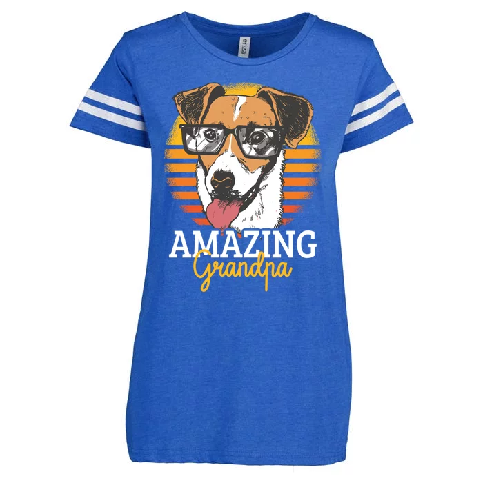 Amazing Grandpa With A Dog Gift Enza Ladies Jersey Football T-Shirt