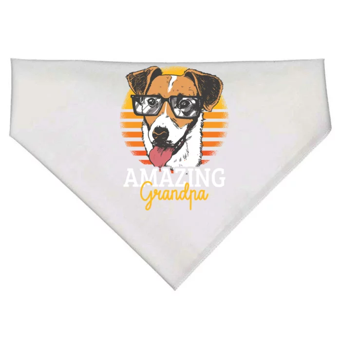 Amazing Grandpa With A Dog Gift USA-Made Doggie Bandana