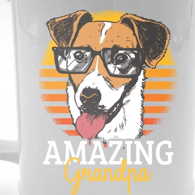 Amazing Grandpa With A Dog Gift Front & Back Beer Stein