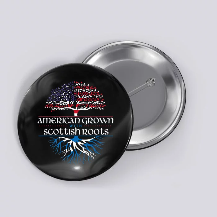 American Grown with Scottish Roots Scotland Pride Heritage Button