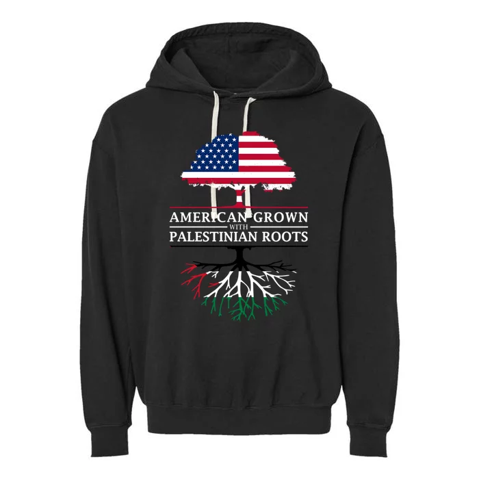 American Grown With Palestinian Roots Palestine Gift Garment-Dyed Fleece Hoodie