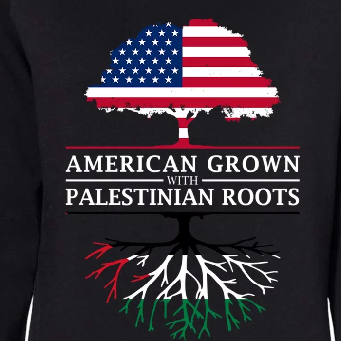 American Grown With Palestinian Roots Palestine Gift Womens California Wash Sweatshirt