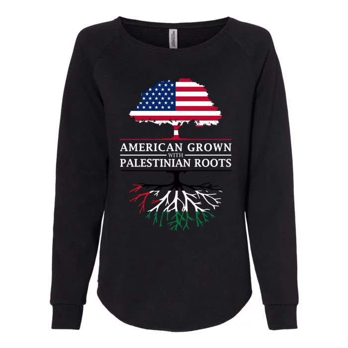 American Grown With Palestinian Roots Palestine Gift Womens California Wash Sweatshirt