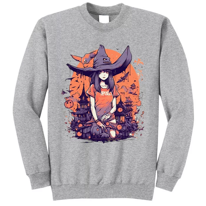 Anime Girl Witch Hat Halloween Costume Otaku Tall Sweatshirt