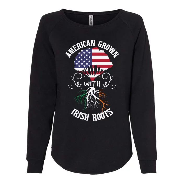 American Grown With Irish Roots Womens California Wash Sweatshirt