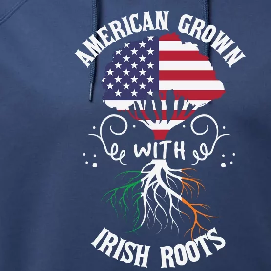 American Grown With Irish Roots Performance Fleece Hoodie