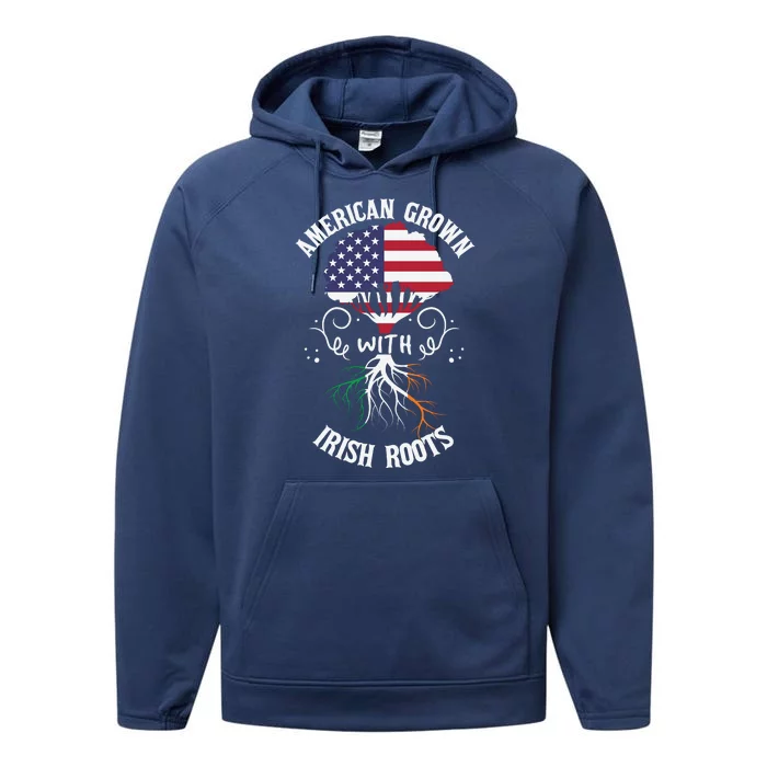 American Grown With Irish Roots Performance Fleece Hoodie