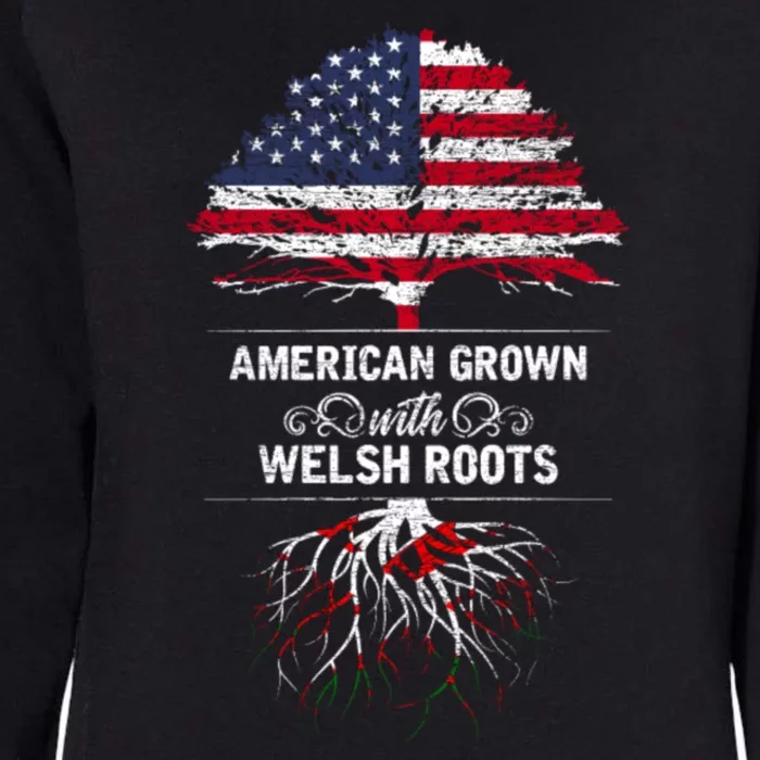 American Grown With Welsh Roots Funny Womens California Wash Sweatshirt