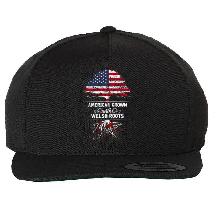 American Grown With Welsh Roots Funny Wool Snapback Cap