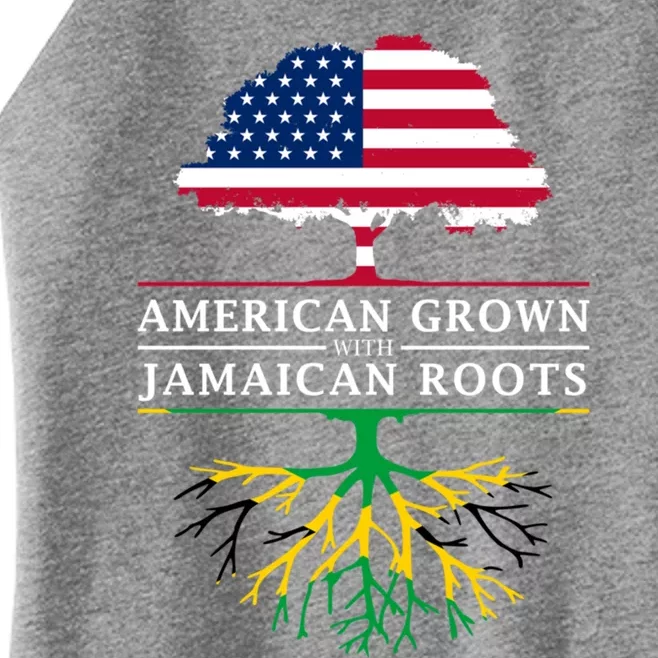 American Grown With Jamaican Roots Funny Gift Jamaica Gift Women’s Perfect Tri Rocker Tank