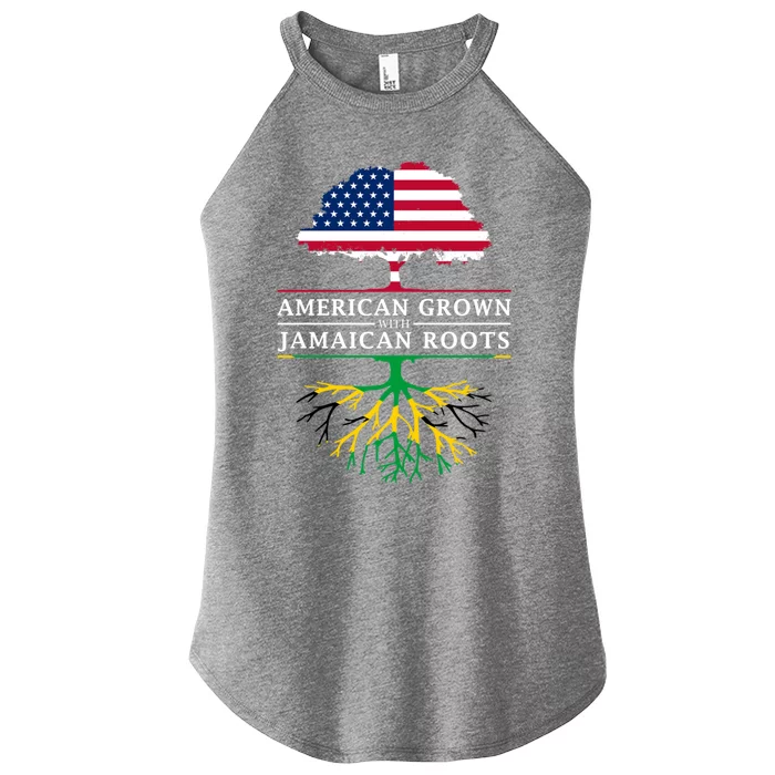 American Grown With Jamaican Roots Funny Gift Jamaica Gift Women’s Perfect Tri Rocker Tank