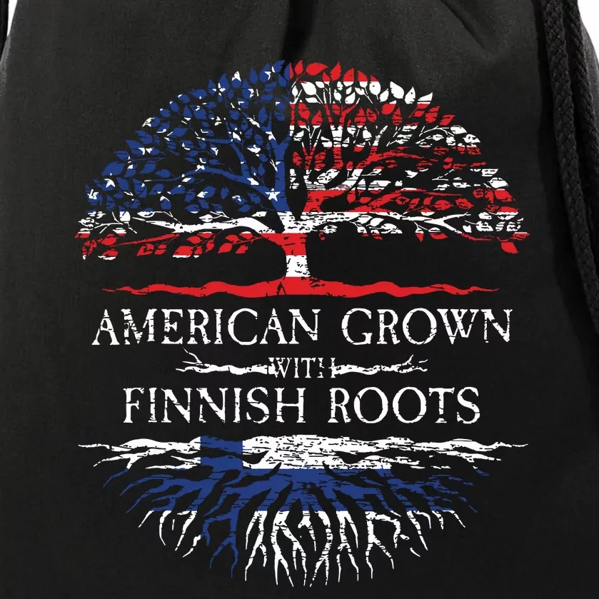 American Grown With Finnish Roots Finland Drawstring Bag