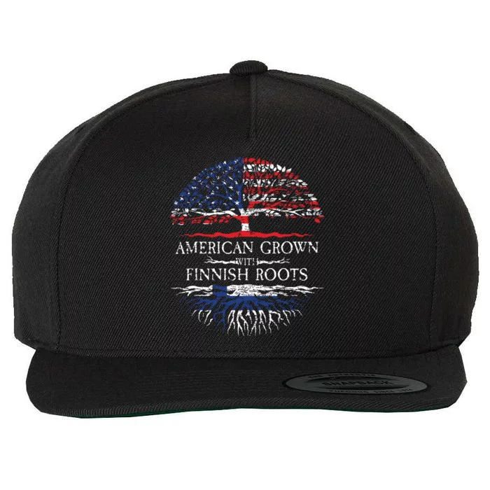 American Grown With Finnish Roots Finland Wool Snapback Cap