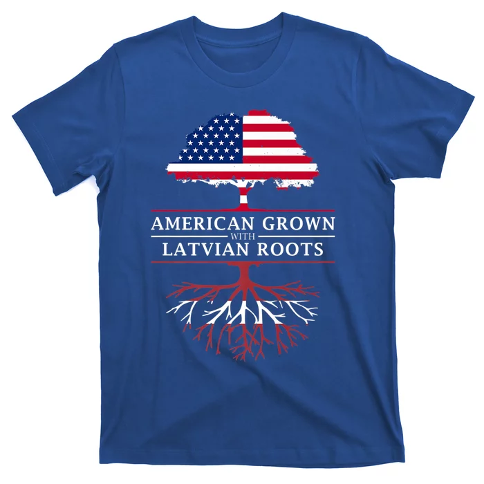 American Grown With Latvian Roots Gift Latvia Meaningful Gift T-Shirt