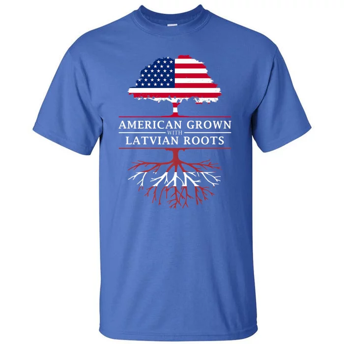 American Grown With Latvian Roots Gift Latvia Meaningful Gift Tall T-Shirt