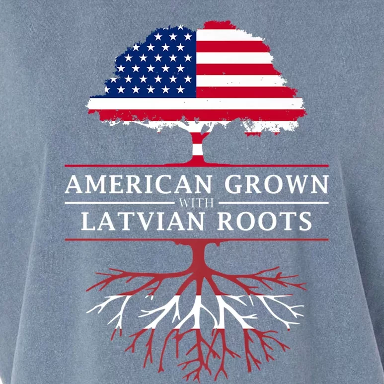 American Grown With Latvian Roots Gift Latvia Meaningful Gift Garment-Dyed Women's Muscle Tee