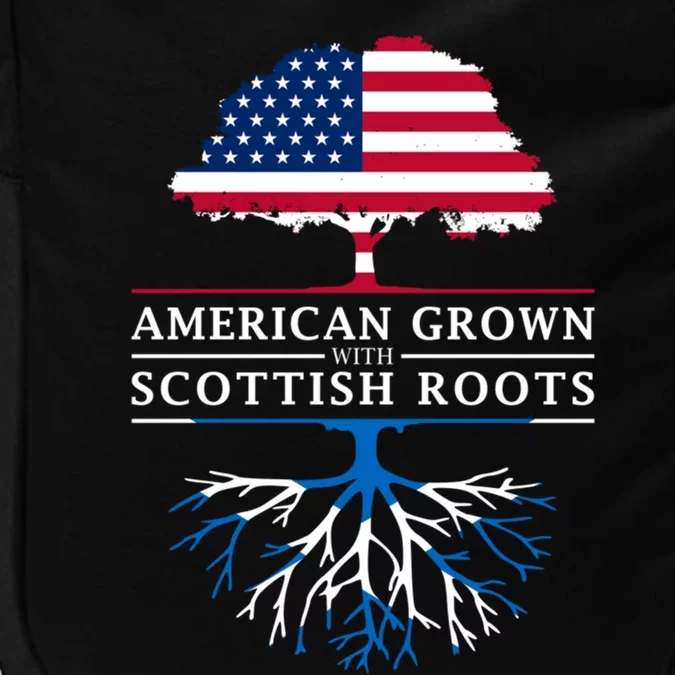 American Grown With Scottish Roots Meaningful Gift Scotland Funny Gift Impact Tech Backpack