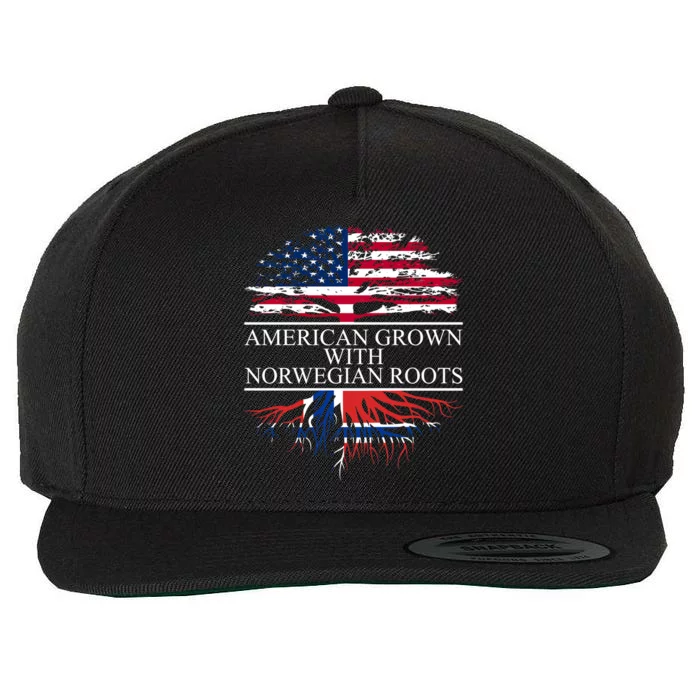 American Grown With Norwegian Roots Gift Wool Snapback Cap